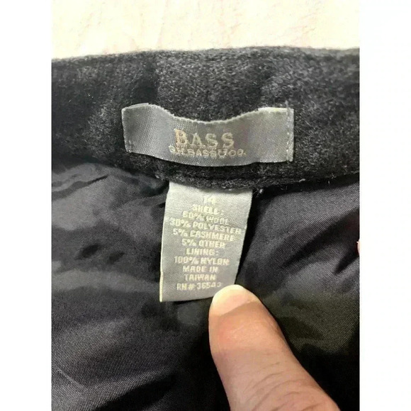 Vintage Bass Women's Wool Cashmere Blend High Rise Wide Leg Pants Size 14 Career - Picture 8 of 9